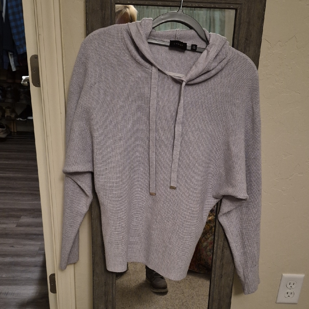 Cyrus Light Gray Cowl Neck Sweater